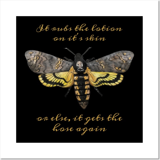 It rubs the lotion on it’s skin, Death’s Head Hawk Moth Wall Art by JJacobs